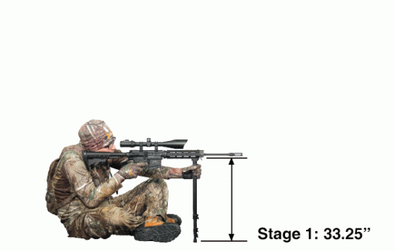 Опора для ружья (монопод) Leapers UTG (регулируемый) V-образный, высота от 52 до 149см (TL-MP150Q)